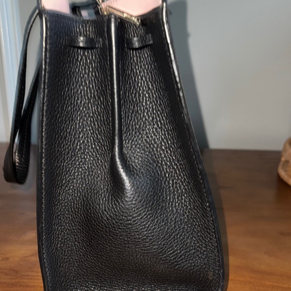 Kate Spade NY Black Pebbles Leather Satchel Shoulder Crossbody Bag Tassel Bow - Picture 5 of 17